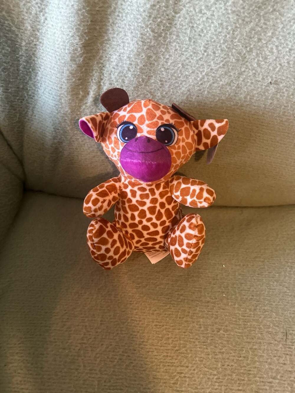 A&A Global Industries Giraffe Plush Toy with Purple Muzzle and Big Eyes